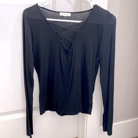 Low Cut Black Blouse - Picture 2 of 2